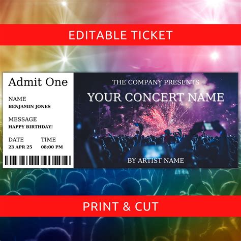 5 Free Printable Concert Ticket Templates