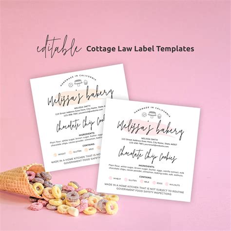 5 Free Printable Cottage Food Label Templates