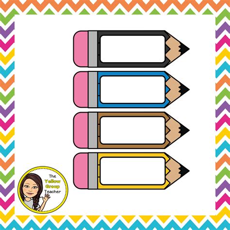 5 Free Printable Pencil Name Tag Templates