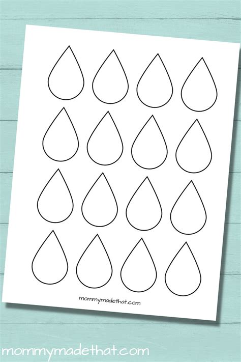 5 Free Raindrop Cut Out Templates