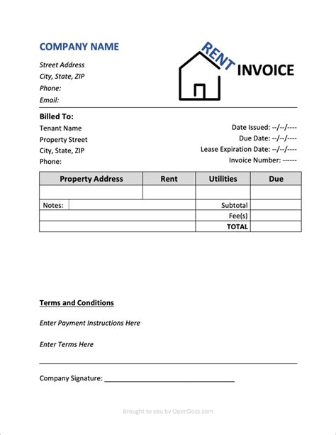 5 Free Rental Invoice Templates In Word