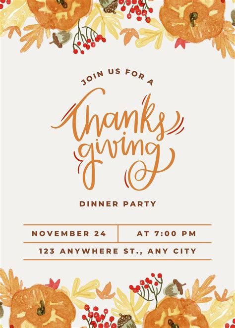 5 Free Thanksgiving Invite Templates