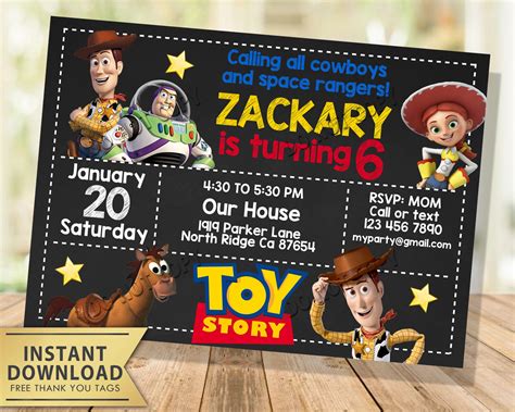 5 Free Toy Story Invitations Templates