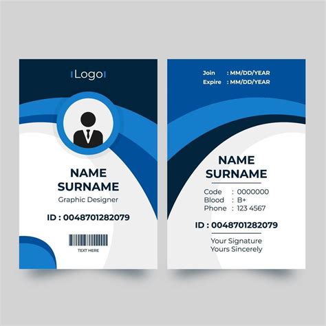 5 Free Vertical Id Card Templates