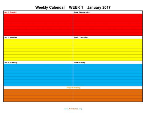 5 Free Week Calendar Word Templates