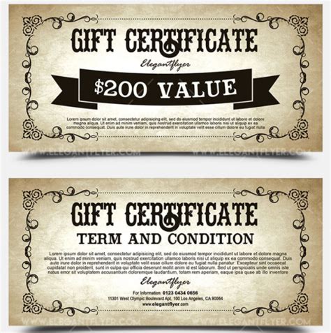 5 Gift Certificate Templates In Photoshop