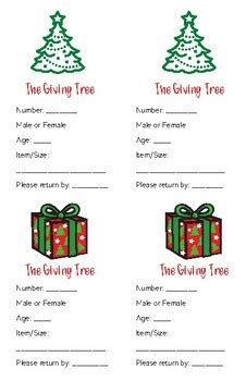 5 Giving Tree Tag Templates