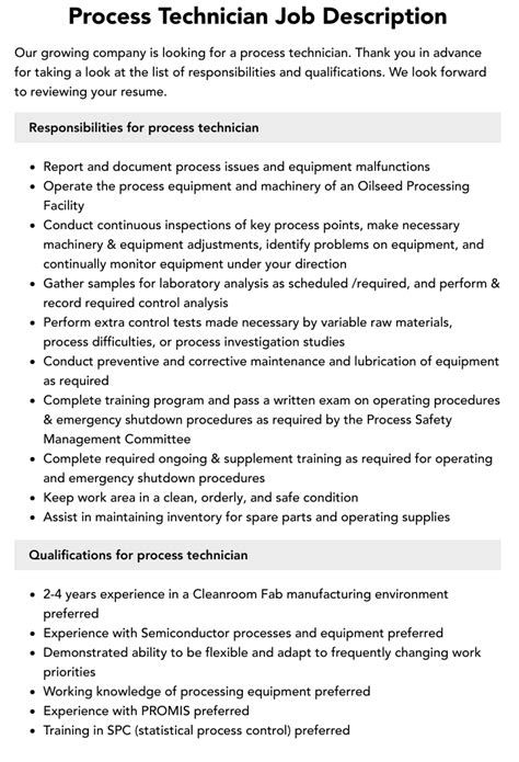 5 Key Roles Of A Process Tech Job