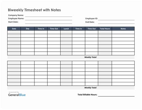 5-Minute Biweekly Timesheet Template To Boost Productivity