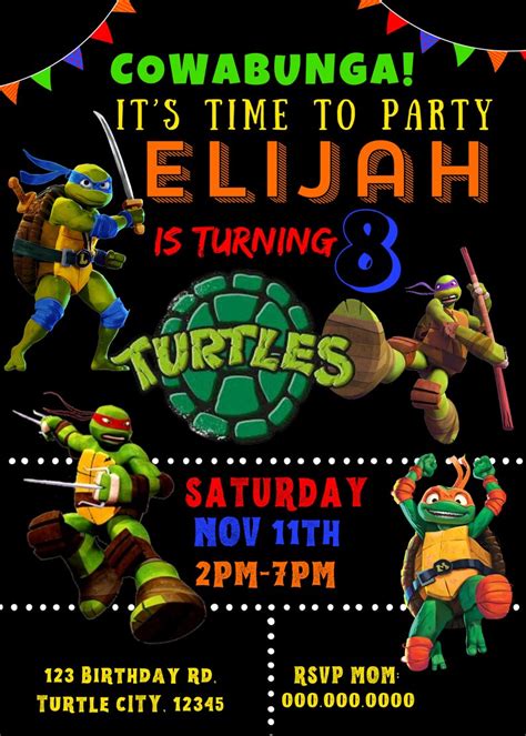 5 Ninja Turtle Invitation Templates To Cowabunga Your Party