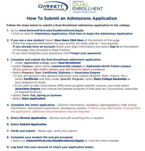 5 Steps To Gwinnett Tech Dual Enrollment Application