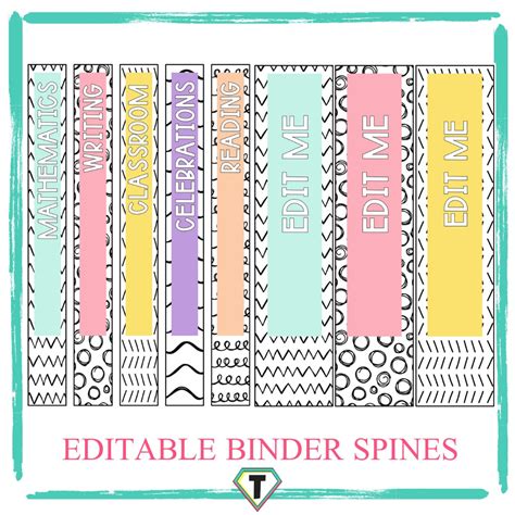 5 Templates For 1 Inch Binder Spine