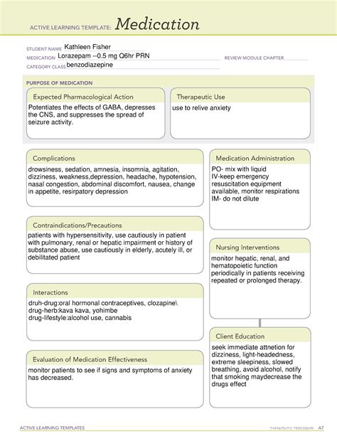 5 Ways Lorazepam Impacts Ati Medication Template