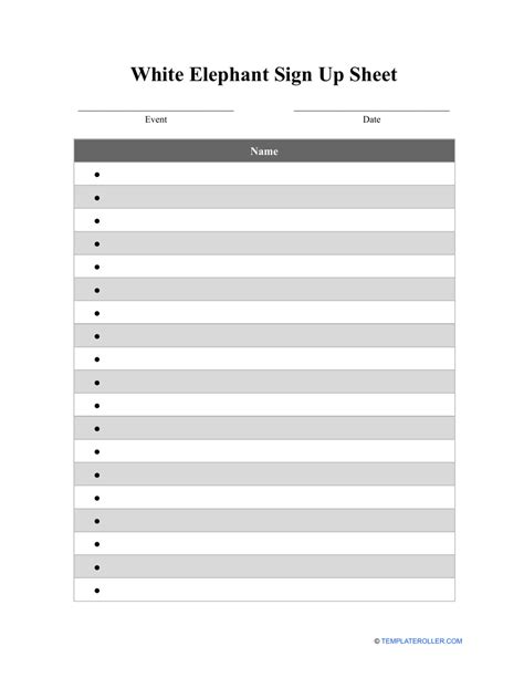 5 Ways To Create A White Elephant Sign Up Sheet