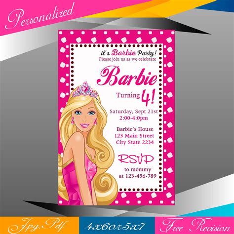 5 Ways To Create Personalized Barbie Invitation Templates