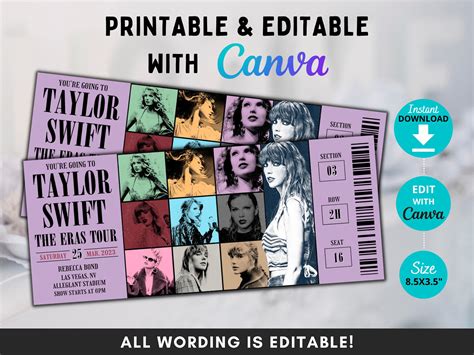 5 Ways To Create Taylor Swift Eras Tour Ticket Template