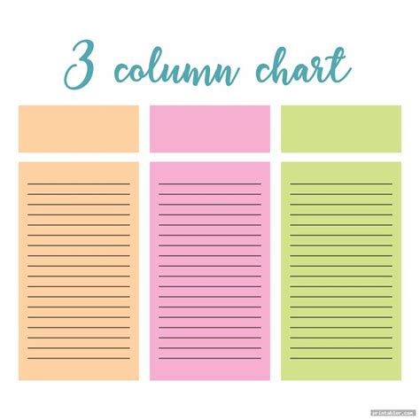 5 Ways To Organize With A 6 Column Chart Template