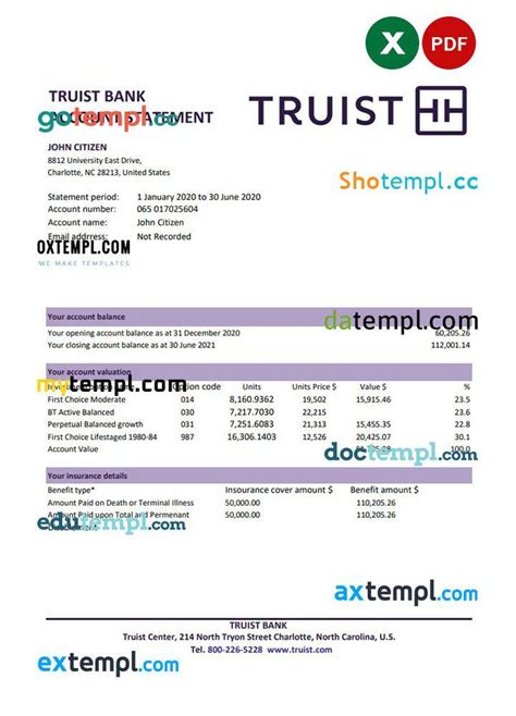 5 Ways To Understand Truist Bank Statement Template