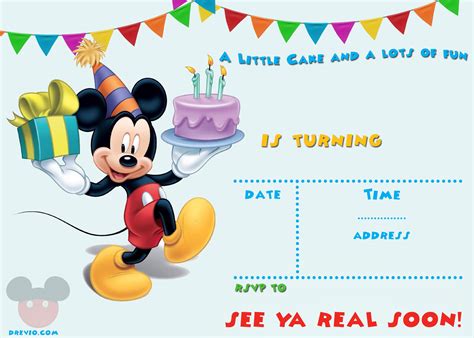 6 Free Mickey Mouse Invitation Templates