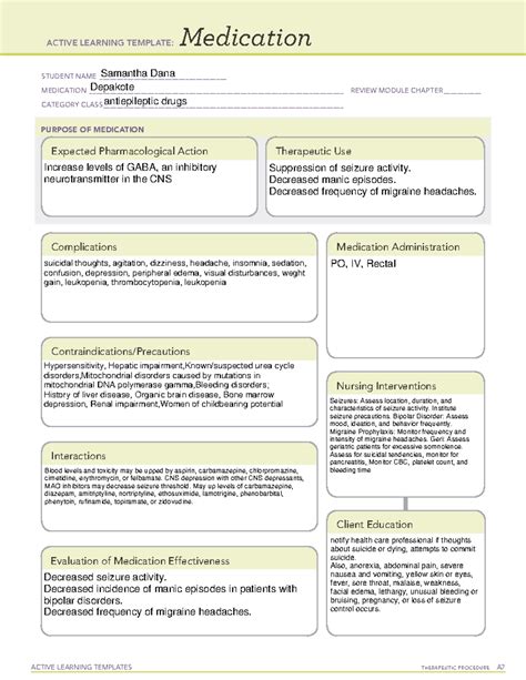 6 Ways To Use Depakote Medication Template Effectively