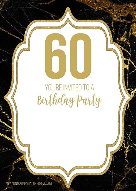 60th Birthday Invitations Templates Free Editable Designs