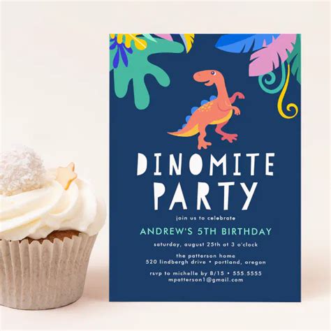 7 Dino-Mite Dinosaur Birthday Invitation Templates