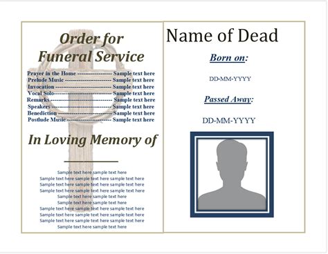 7 Essential Funeral Order Of Service Templates