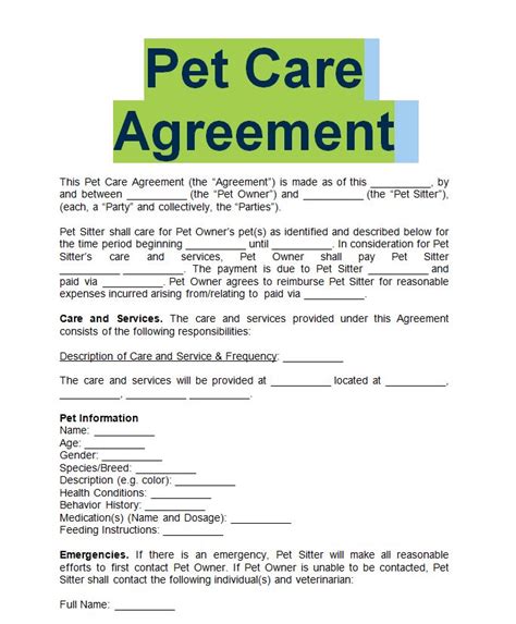 7 Essential Pet Sitting Agreement Templates