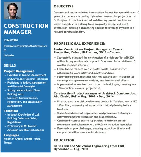 7 Essential Tips For Construction Project Manager Resume