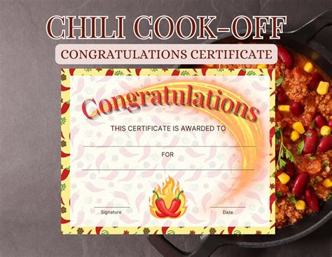 7 Free Chili Cook Off Certificate Templates