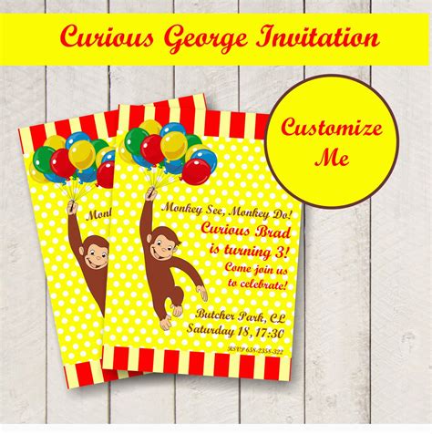 7 Free Curious George Invitation Templates You Can Use