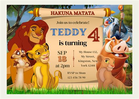 7 Free Lion King Invitation Templates