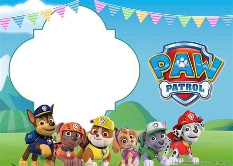 7 Free Paw Patrol Invitation Templates To Print