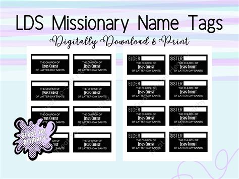 7 Free Printable Lds Missionary Name Tag Templates