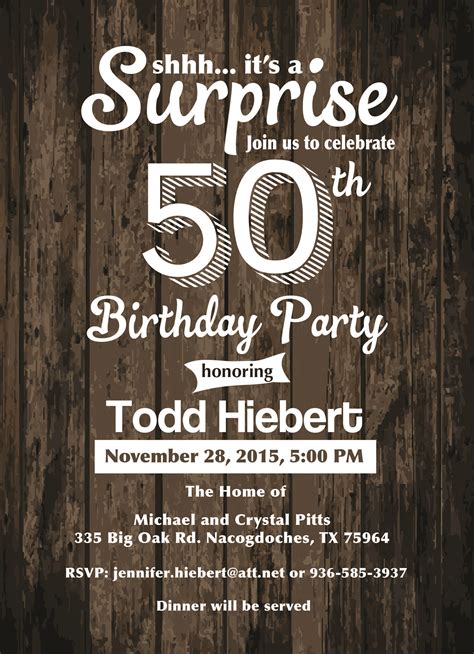 7 Free Surprise 50th Birthday Invitation Templates