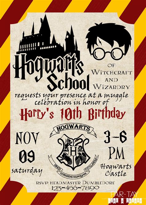 7 Magical Harry Potter Birthday Invitation Templates