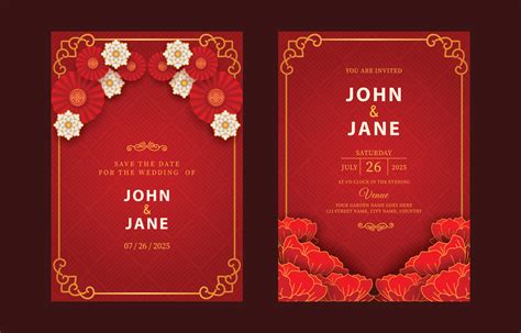 7 Traditional Chinese Wedding Invitation Templates