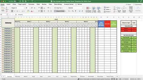 7 Ways To Simplify Pto Tracking With Excel Template