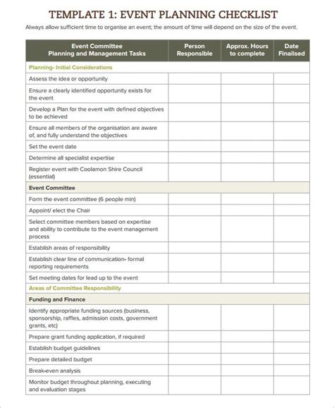 8 Essential Items For Your Event Checklist Template In Word