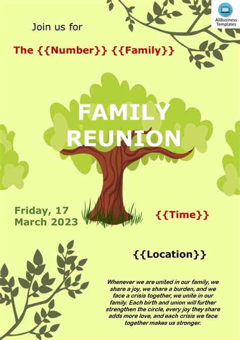 8 Free Family Reunion Template Flyers To Download