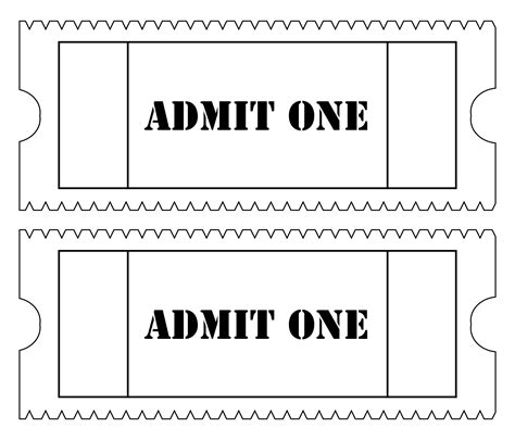 Admit One Ticket Template Free Printable Design