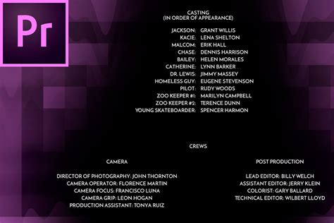 Adobe Premiere Pro End Credits Template Free Download