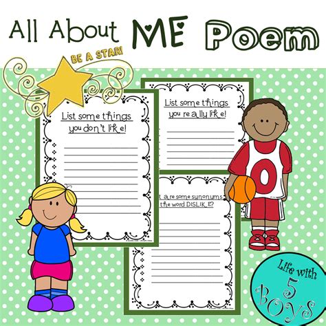 All About Me Poem Template For Kids