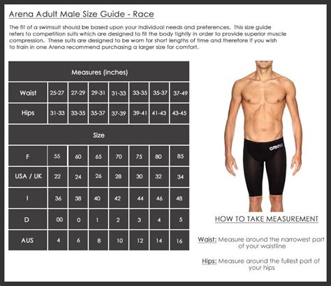 Arena Tech Suit Size Chart: Find Your Perfect Fit