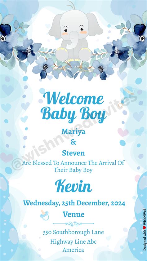 Baby Boy Announcement Template Ideas To Delight