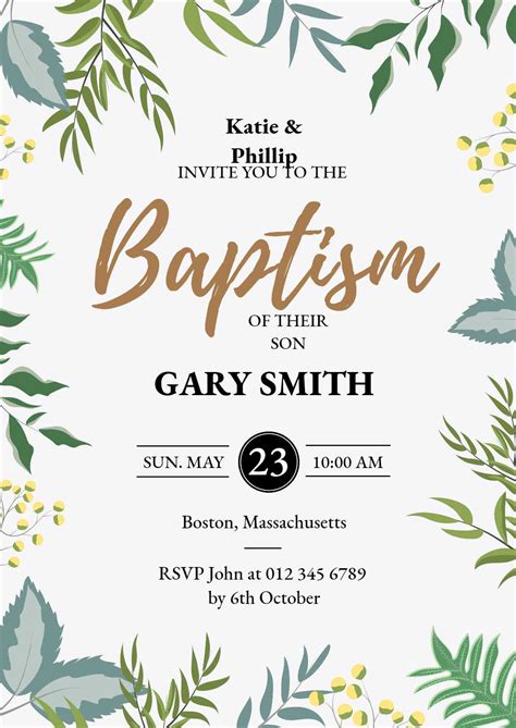 Baptism Invitation Template Free Download Instantly