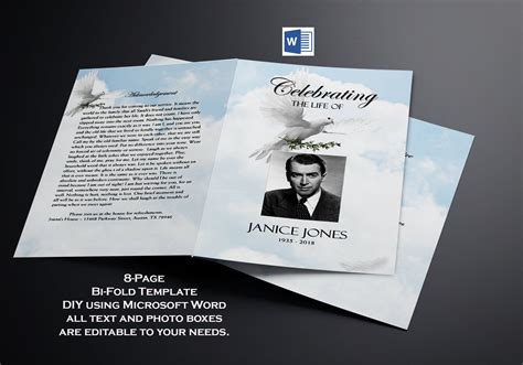 Bi-Fold Funeral Program Template Free Download