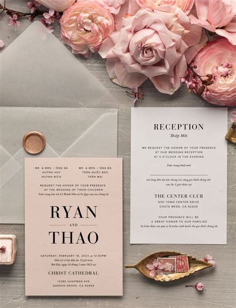 Bilingual Wedding Invitation Templates For Modern Couples