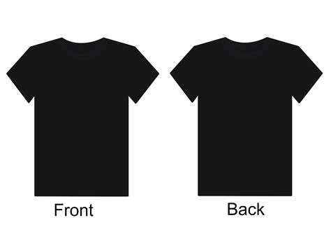 Black T Shirt Template Front And Back Design