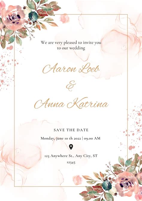 Blank Wedding Invitations Templates To Customize